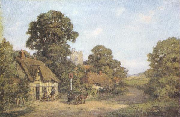 sir herbert edwin pelham hughes-stanton,r.a.,p.r.w The Leather Bottle,Lewknor,Oxfordshire (mk37) oil painting image